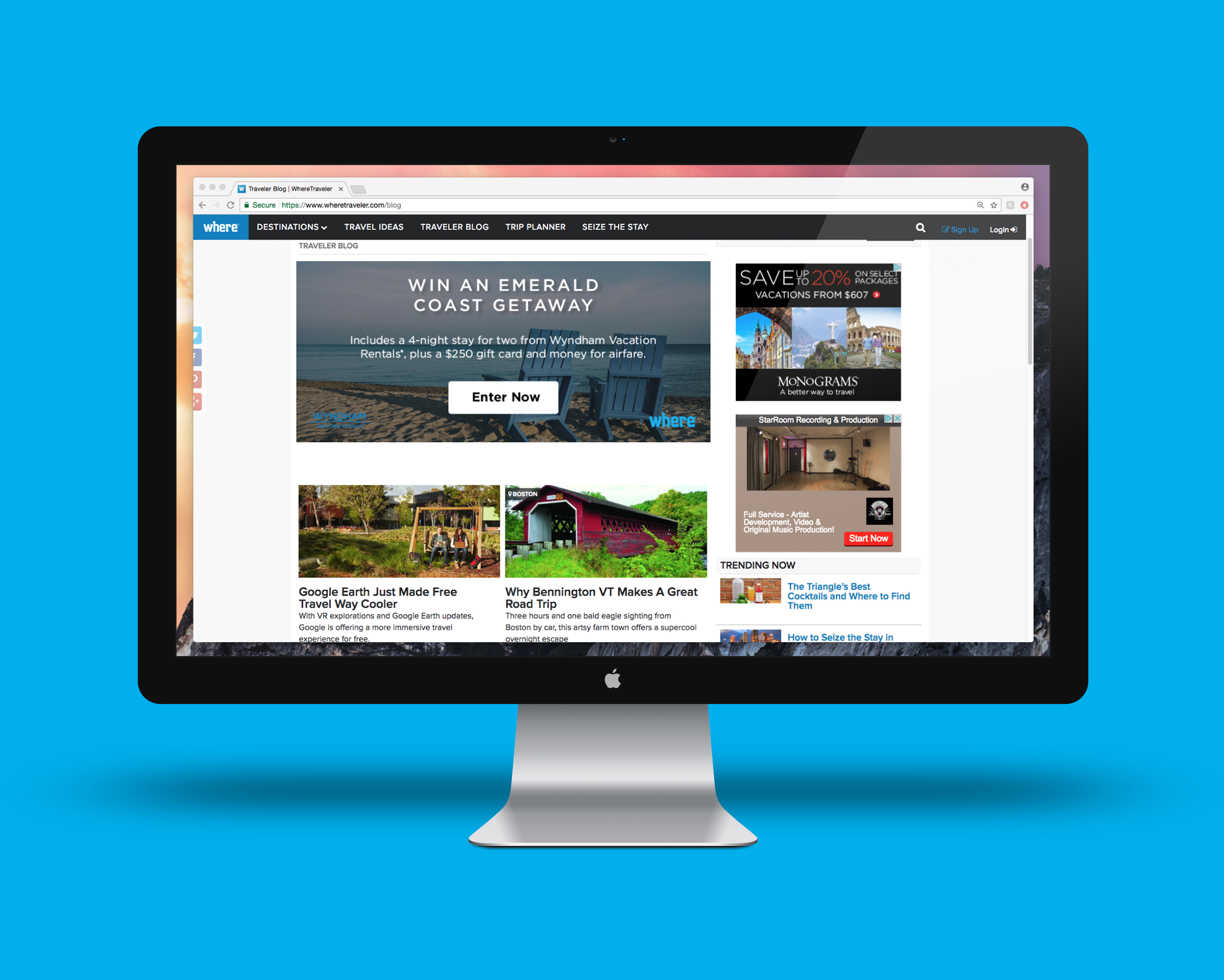 Create a realistic banner display for your website or for make a banner design presentation in few seconds. Wyndam Ad Campaign Michael Kuhn