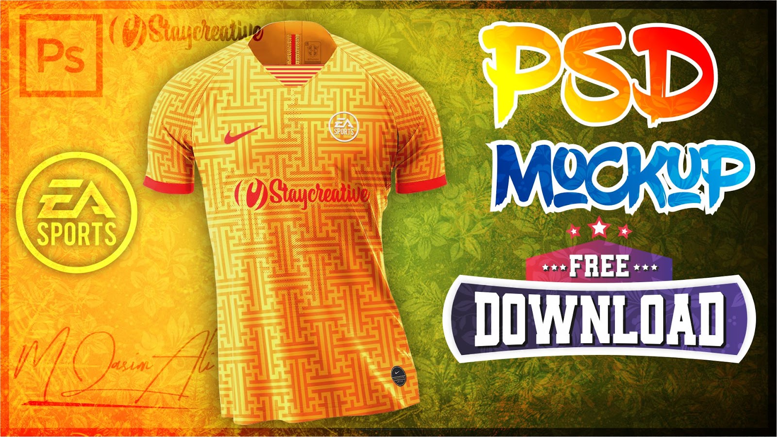 Free football kit mockup psd . Best Ea Sports Shirt Design In Photoshop Free Nike Psd Mockup By M Qasim Ali M Qasim Ali Sports Templates For Photoshop