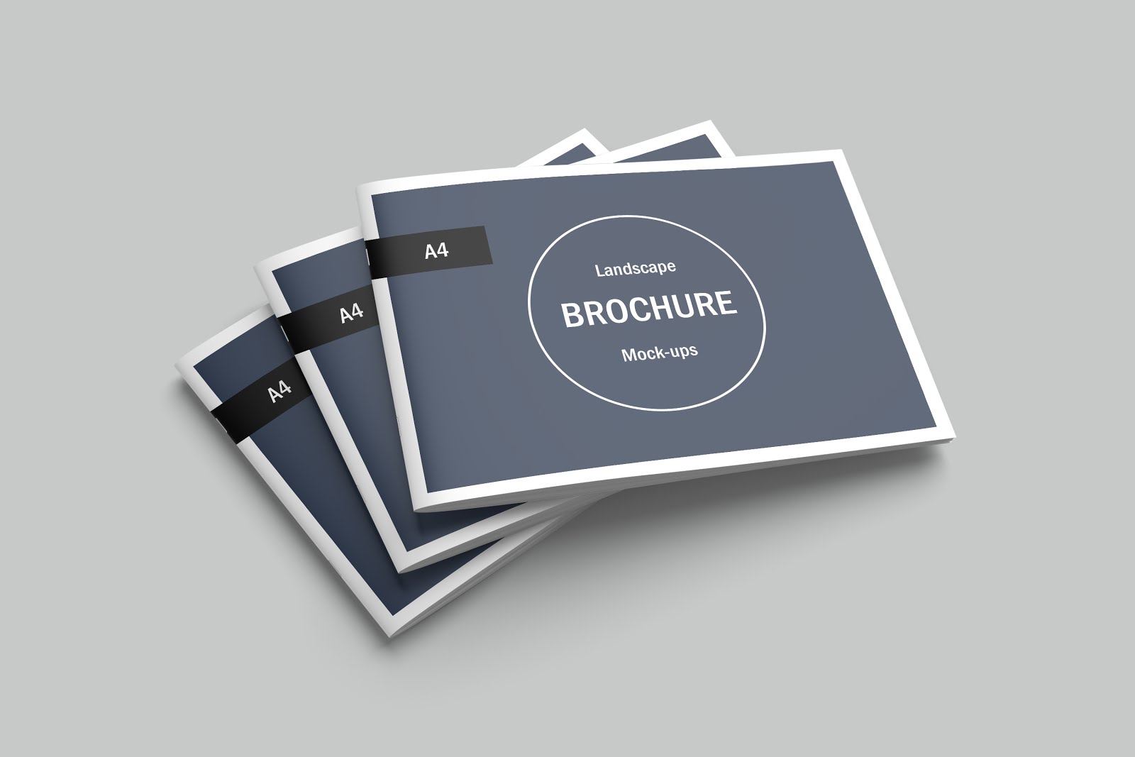 A showcase mockup for one or two flyers in a4 size. Landscape Brochure Mockup Graphiccrew