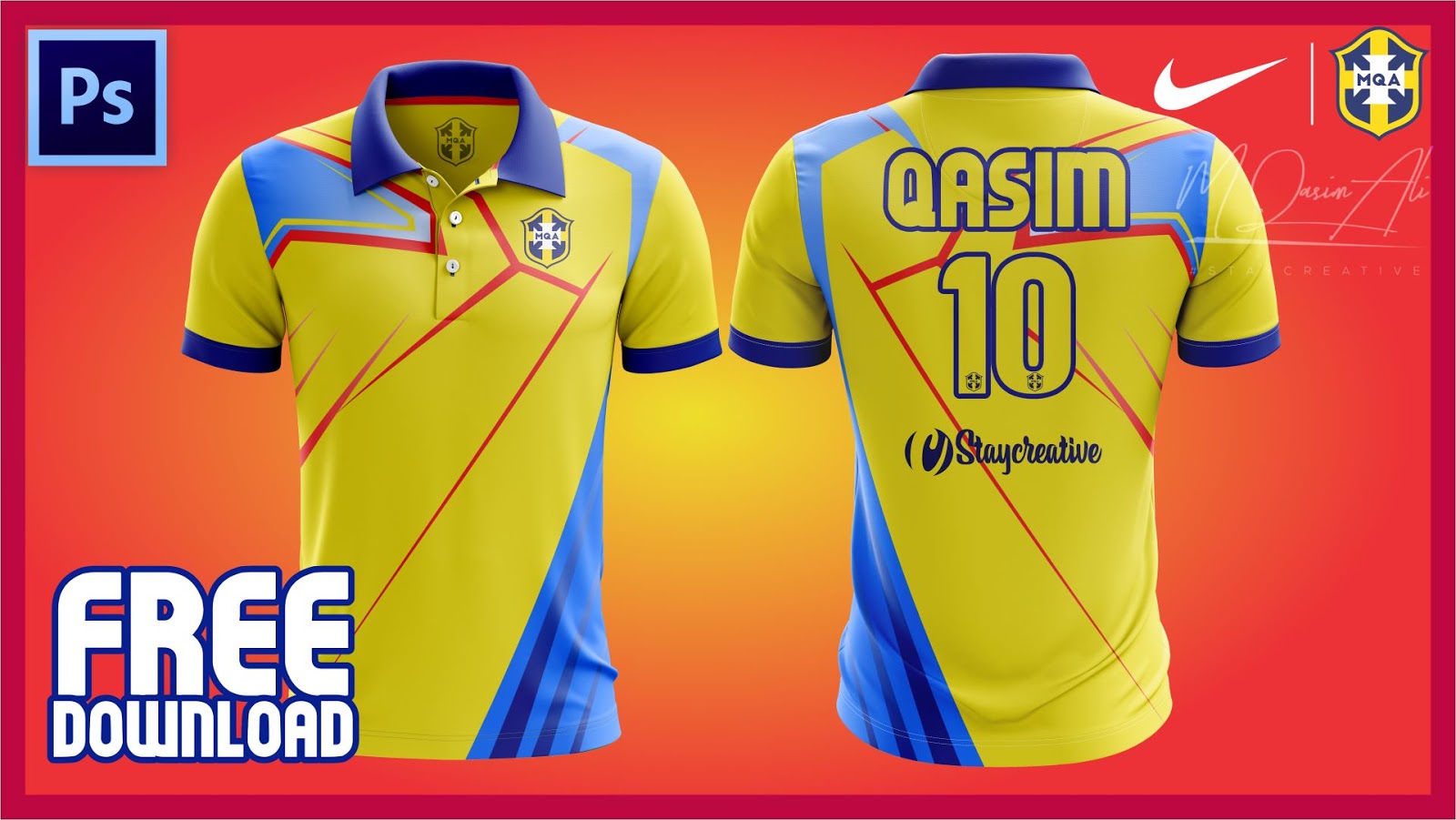 Premium & free mockup templates. 1378 Cricket Jersey Mockup Psd Free Download Yellow Images Object Mockups Free Psd Mockup All Template Design Assets